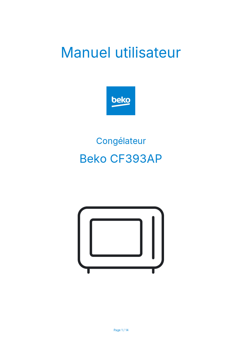 Image de la première page du manuel de l'appareil CF393AP