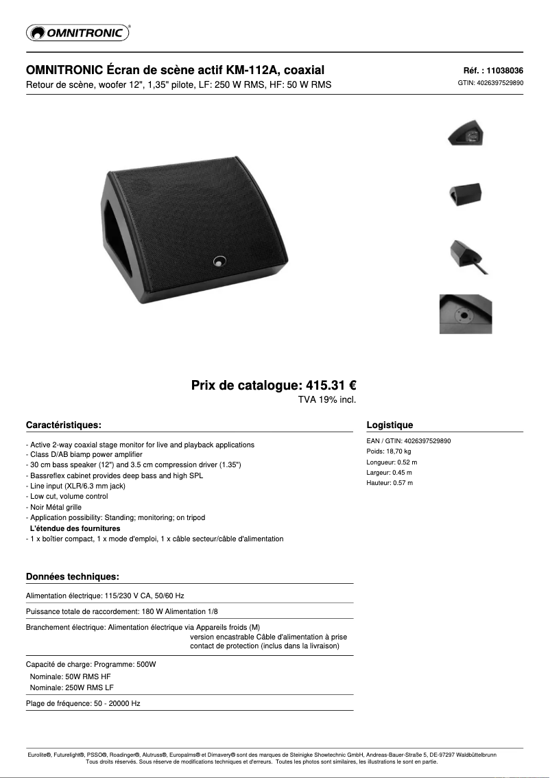 Image de la première page du manuel de l'appareil KM-112A