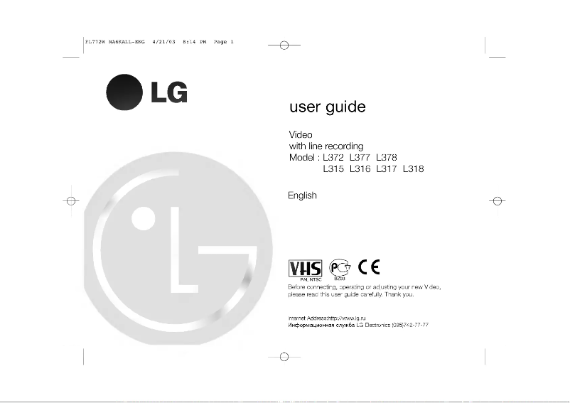 Page n°1 - Manuel utilisateur LG L378