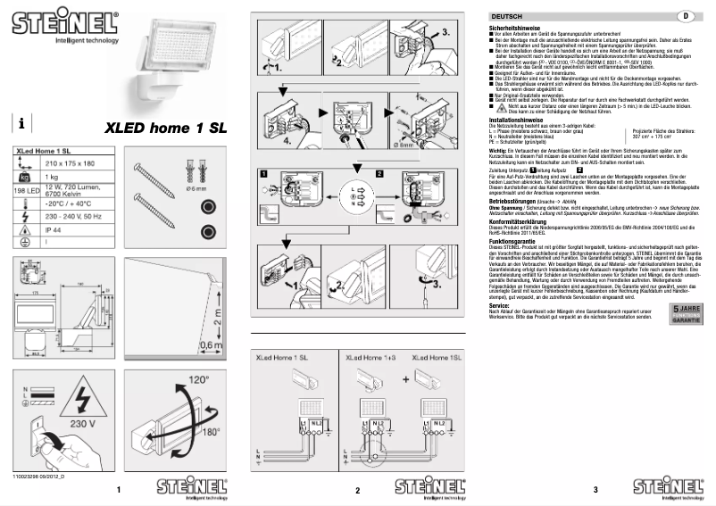 Image de la première page du manuel de l'appareil Xled home 1 SL