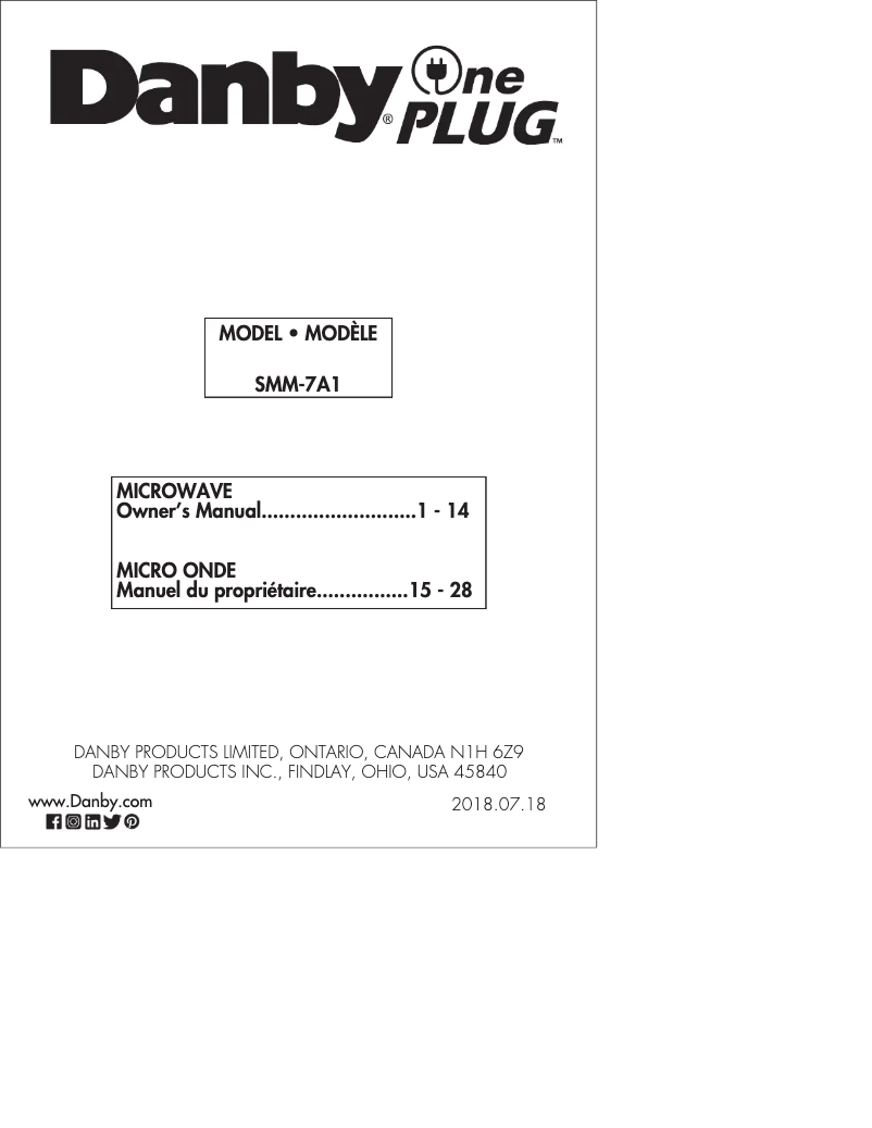 Página 1 del manual Manual de usuario Danby SMM-7A1