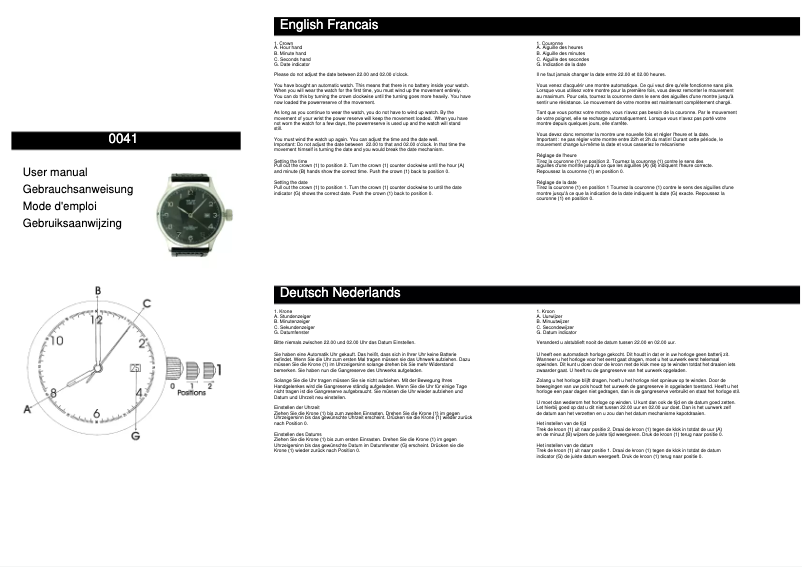Page n°1 - Manuel utilisateur Davis 0041