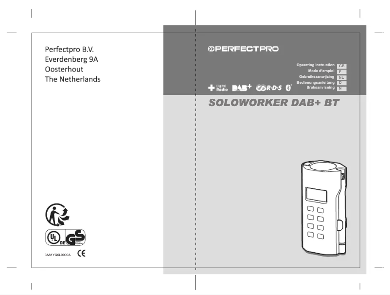 Image de la première page du manuel de l'appareil SOLOWORKER