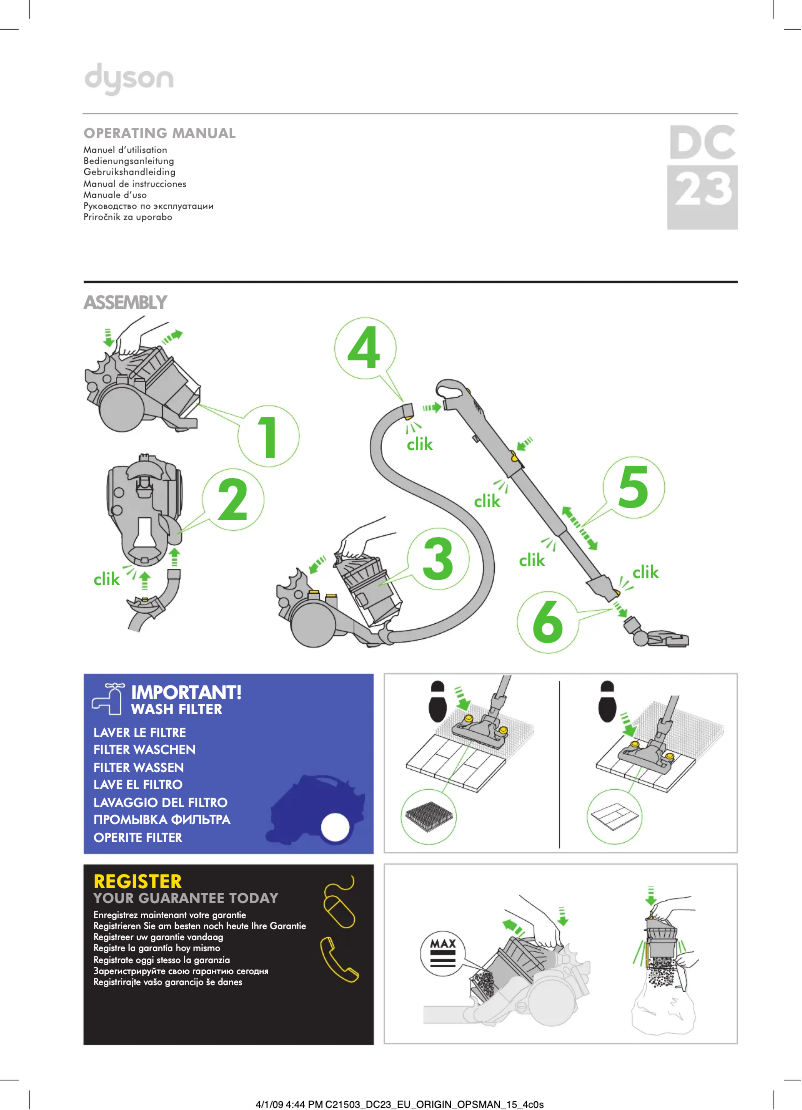 Page n°1 - Manuel utilisateur Dyson DC23 Stowaway