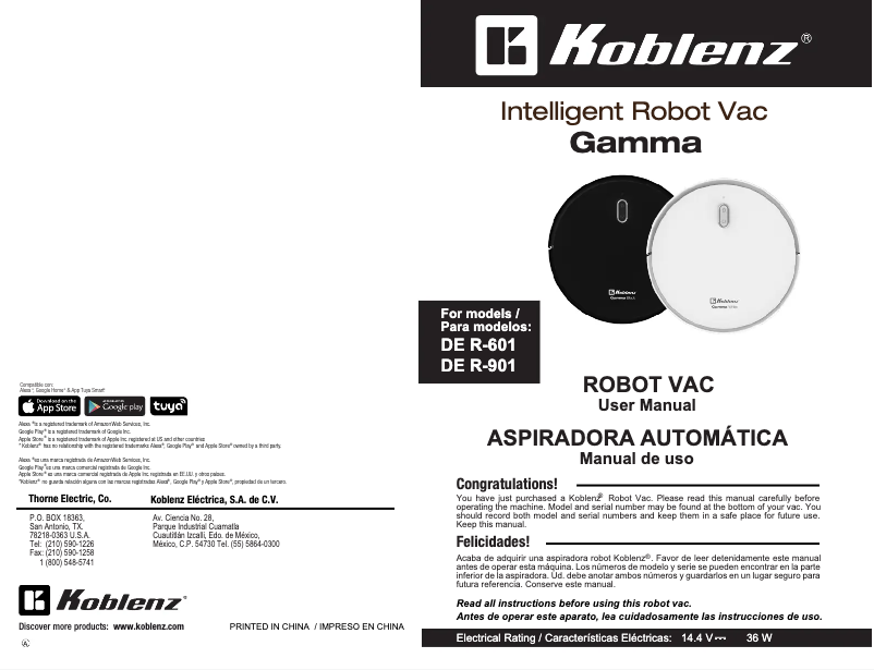 Image de la première page du manuel de l'appareil Gamma DE R-601
