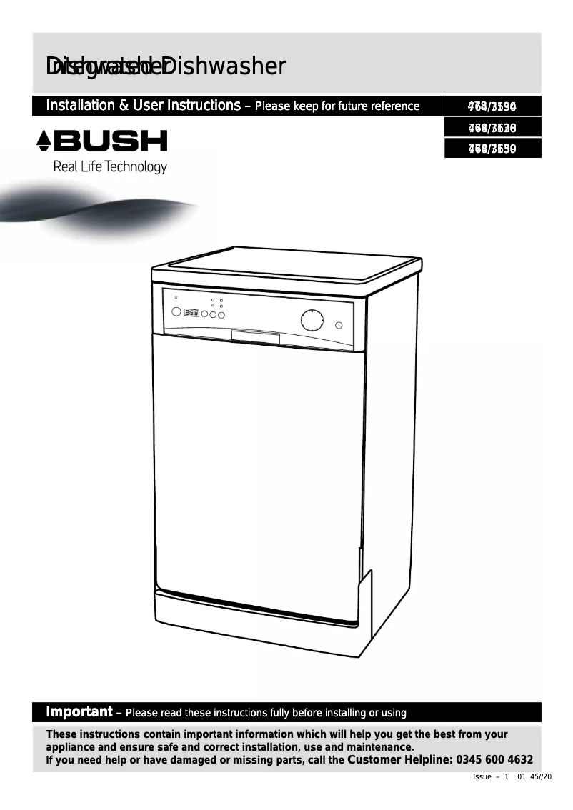 Page n°1 - Manuel utilisateur Bush WV9-6B