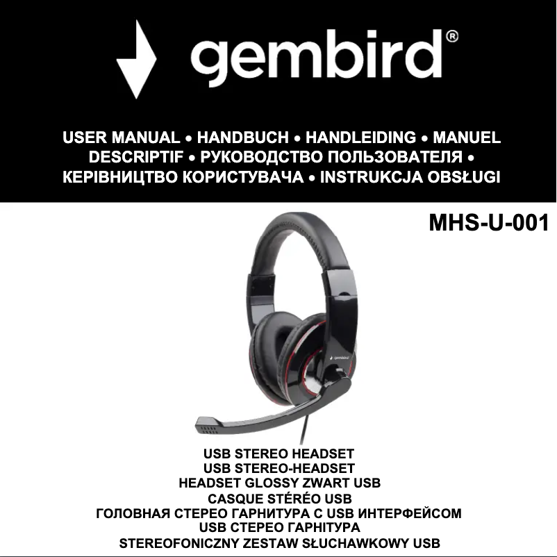 Page 1 de la notice Manuel utilisateur Gembird MHS-U-001