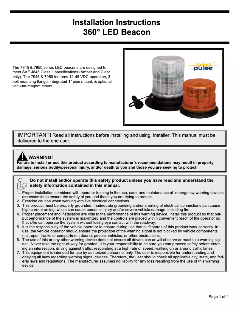 Image de la première page du manuel de l'appareil X7945