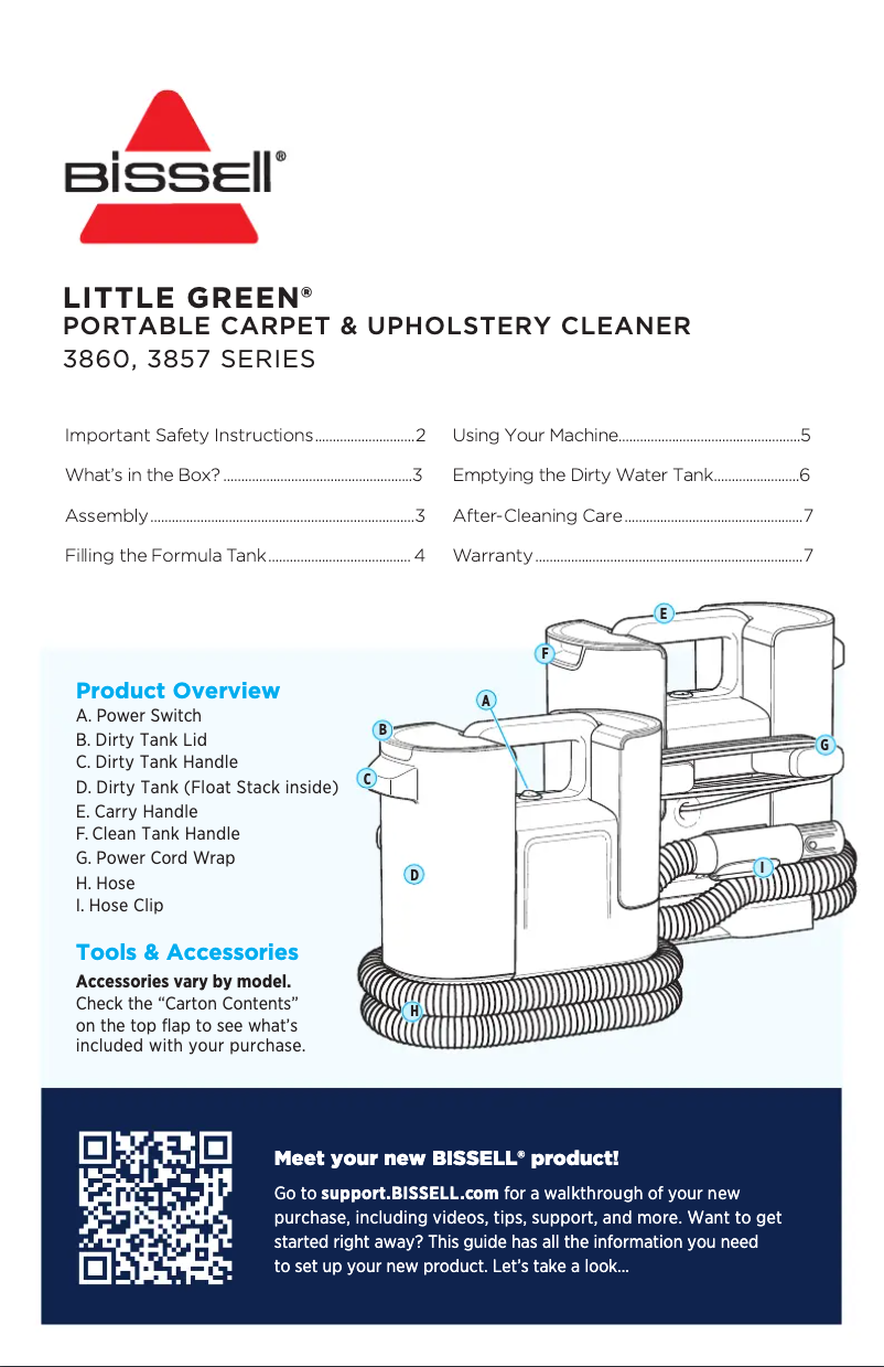 Image de la première page du manuel de l'appareil Little Green 3857