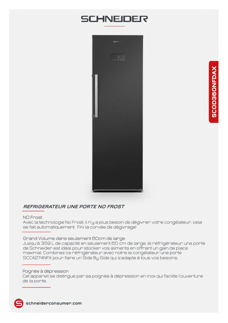 Página 1 del manual Ficha técnica Schneider SCOD360NFDAX