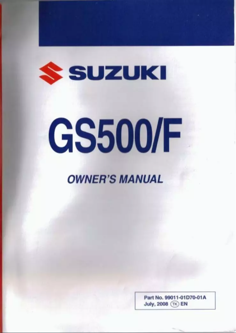 Image de la première page du manuel de l'appareil GS500/F (2008)