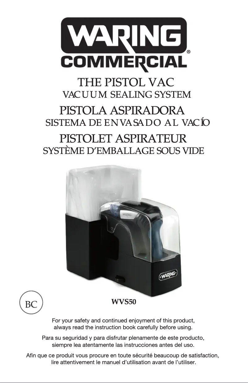 Page 1 de la notice Manuel utilisateur Waring Commercial WVS50