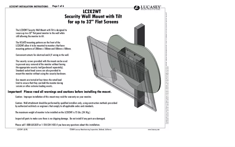Page n°1 - Manuel utilisateur Lucasey LC2X2WT