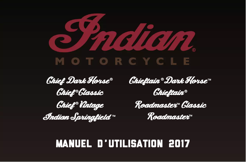 Page 1 de la notice Manuel utilisateur Indian Chief Dark Horse (2017)