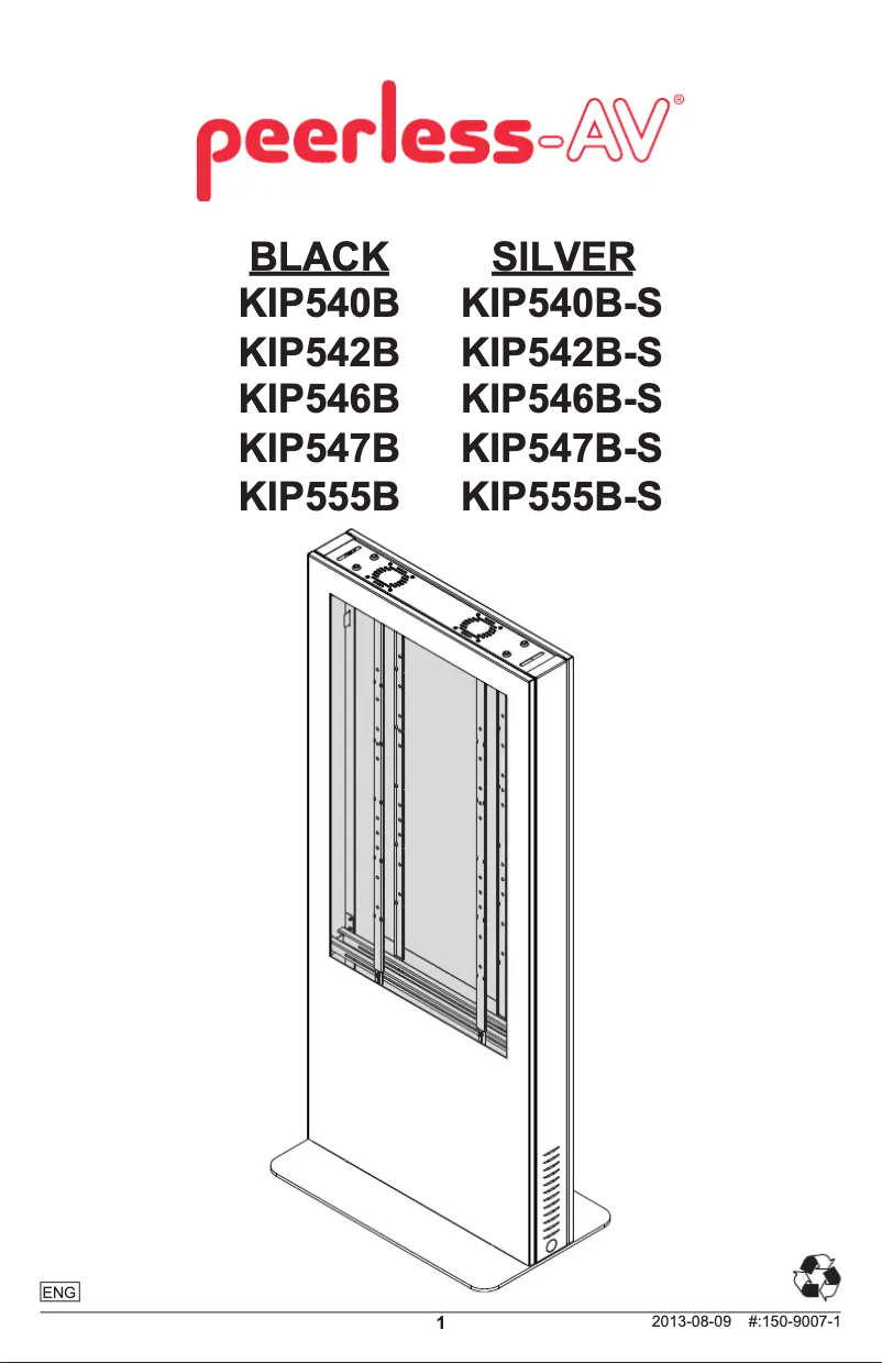 Page 1 de la notice Manuel utilisateur Peerless-AV KIP540B-S