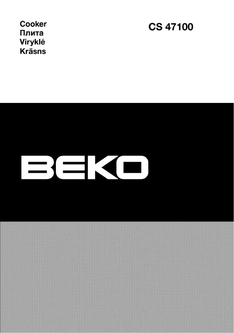 Page 1 de la notice Manuel utilisateur Beko CS 47100
