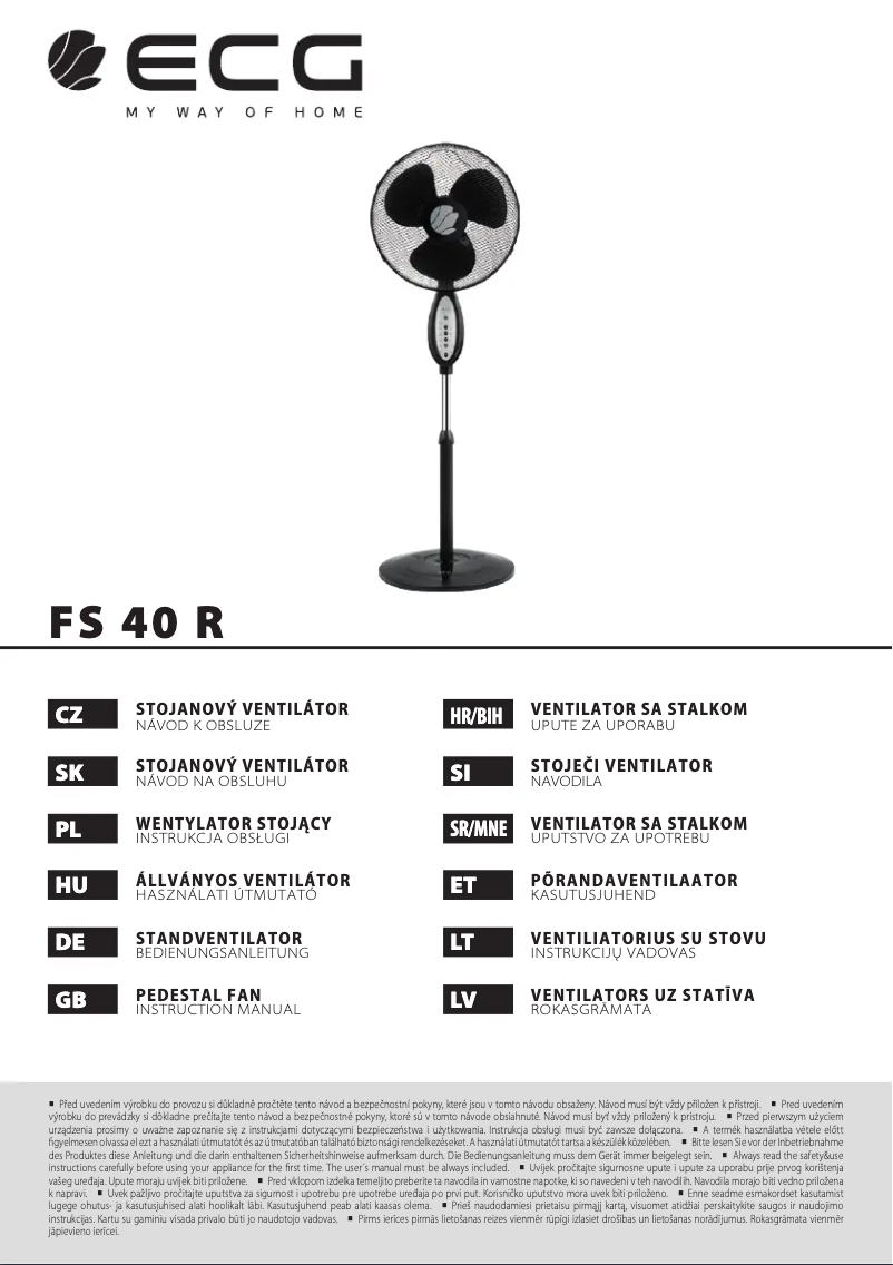 First page image of the manual for FS 40 R