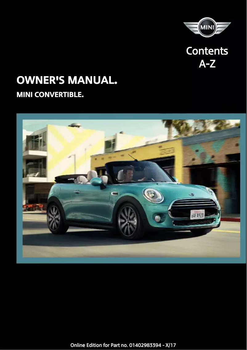 Page 1 de la notice Manuel utilisateur Mini Convertible (2018)