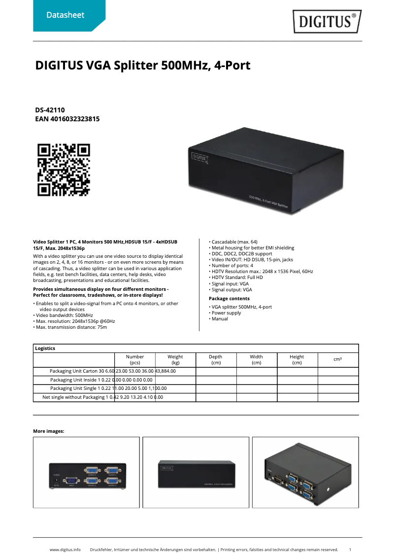 Image de la première page du manuel de l'appareil DS-42110