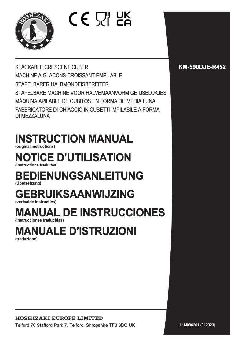Imagen de la primera página del manual del dispositivo KM-590DJE-R452
