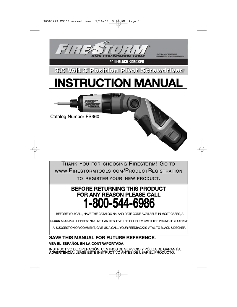 Page n°1 - Manuel utilisateur Black & Decker FS360