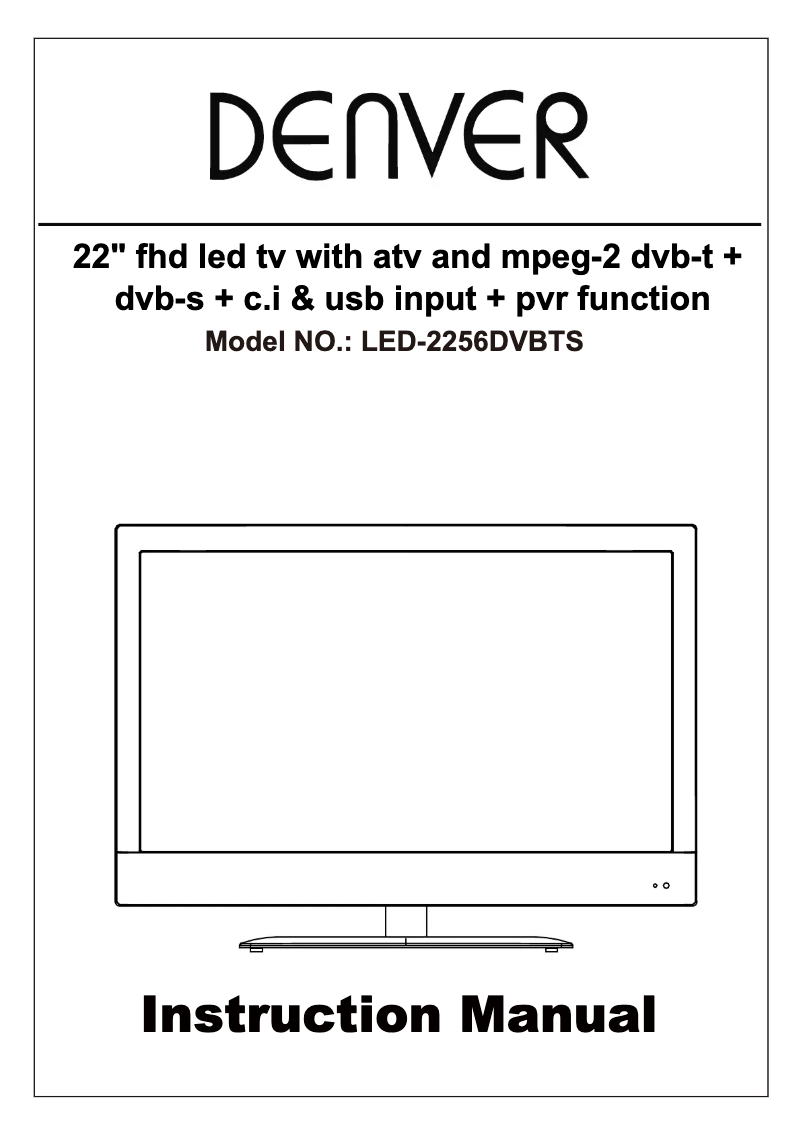Page 1 de la notice Manuel utilisateur Denver LED-2256DVBTS