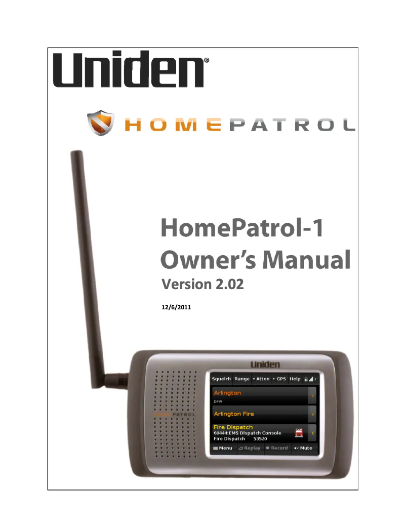 Página 1 del manual Manual de usuario Uniden HomePatrol-1