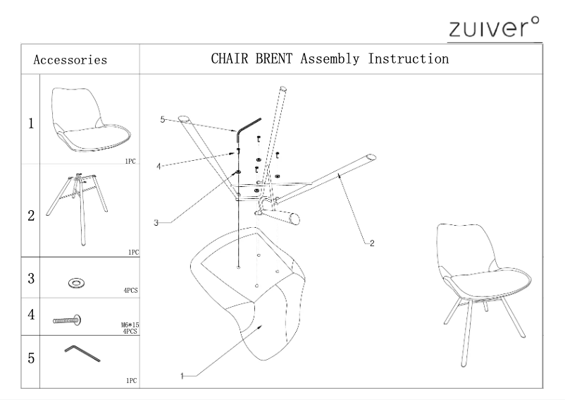 Page 1 de la notice Manuel utilisateur Zuiver Brent
