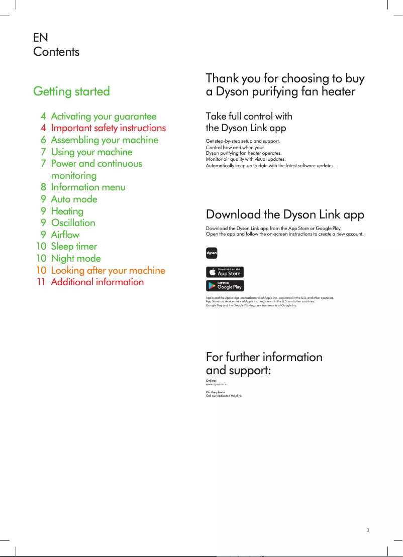 Página 1 del manual Manual de usuario Dyson Pure Hot+Cool