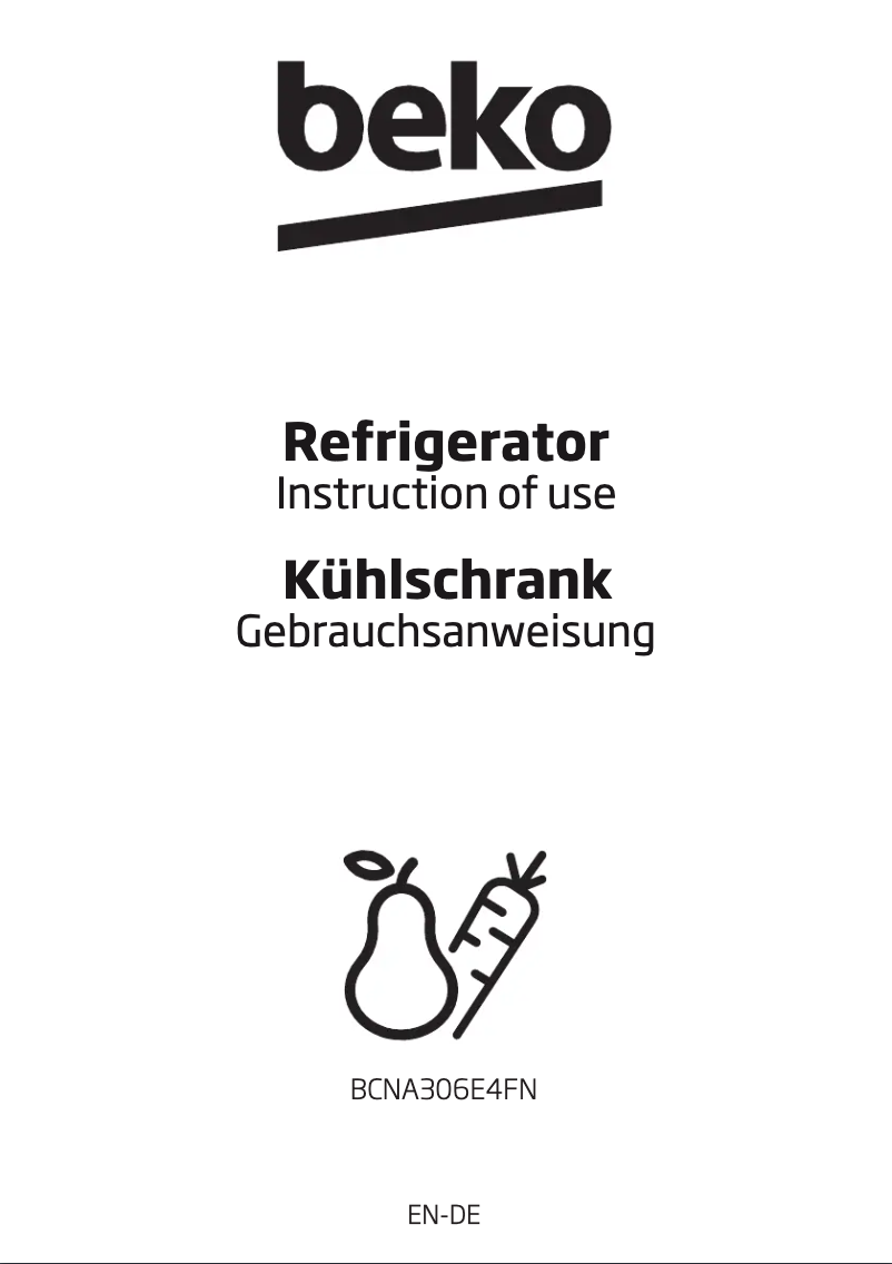 Image de la première page du manuel de l'appareil BCNA306E4FN