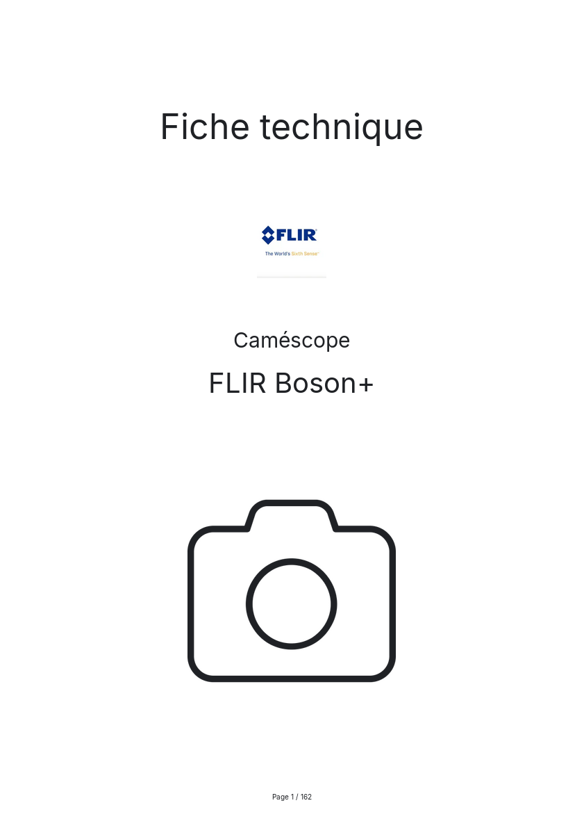 Page 1 de la notice Fiche technique FLIR Boson+