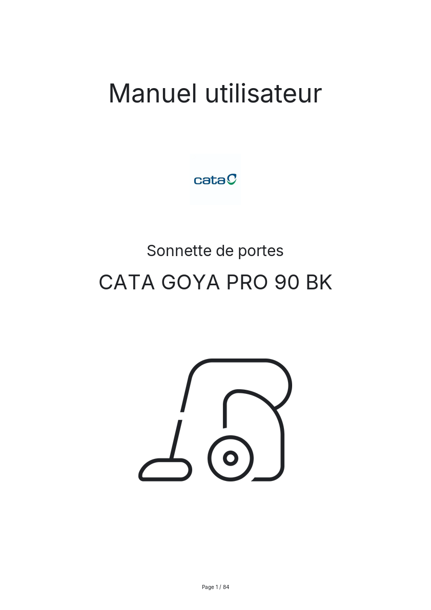 Image de la première page du manuel de l'appareil GOYA PRO 90 BK