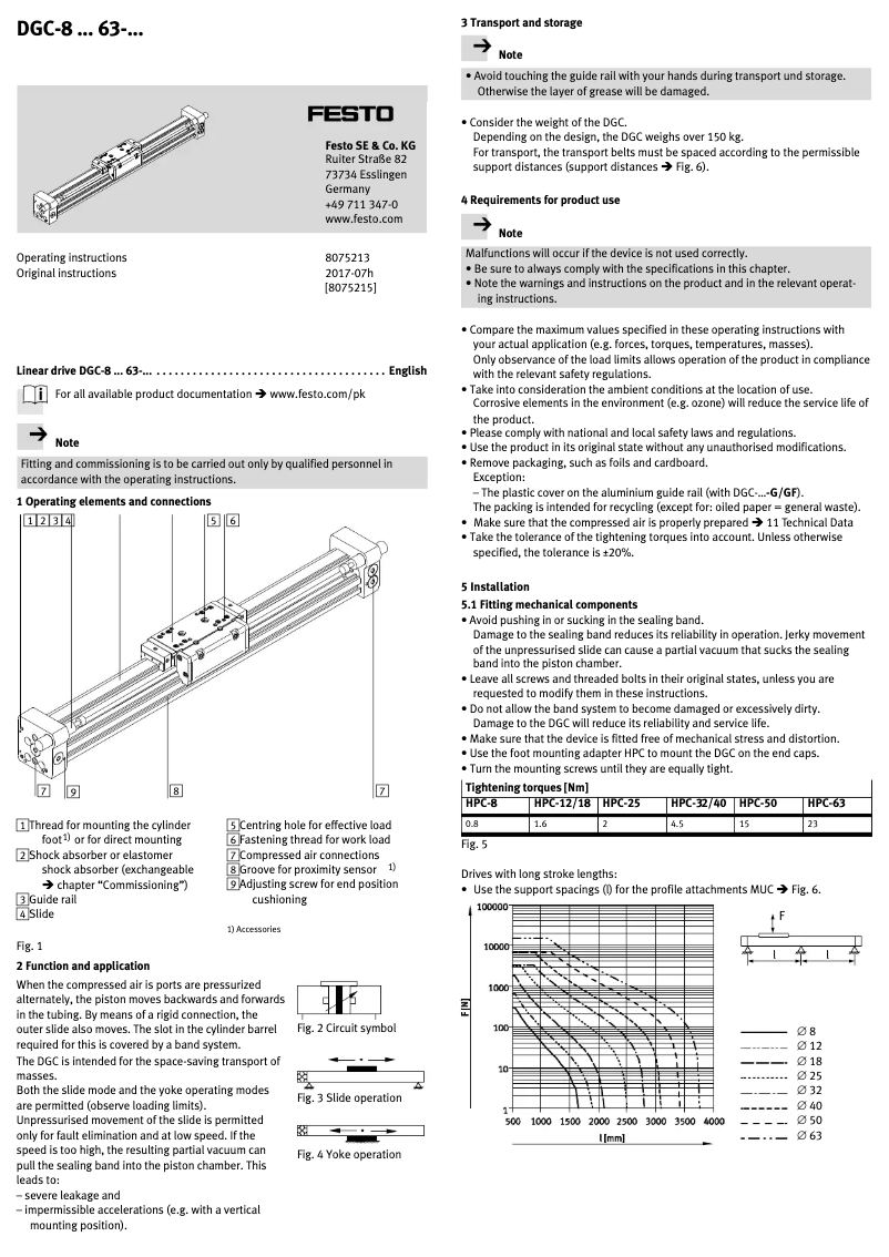 Page 1 de la notice Manuel utilisateur Festo DGC-8