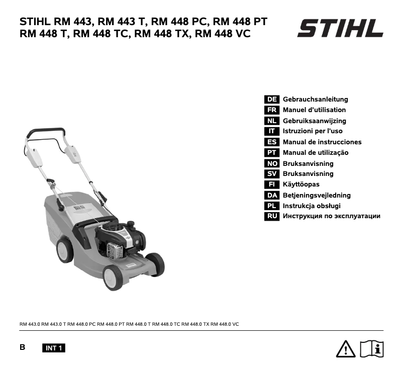 Page 1 de la notice Manuel utilisateur Stihl RM 443 T