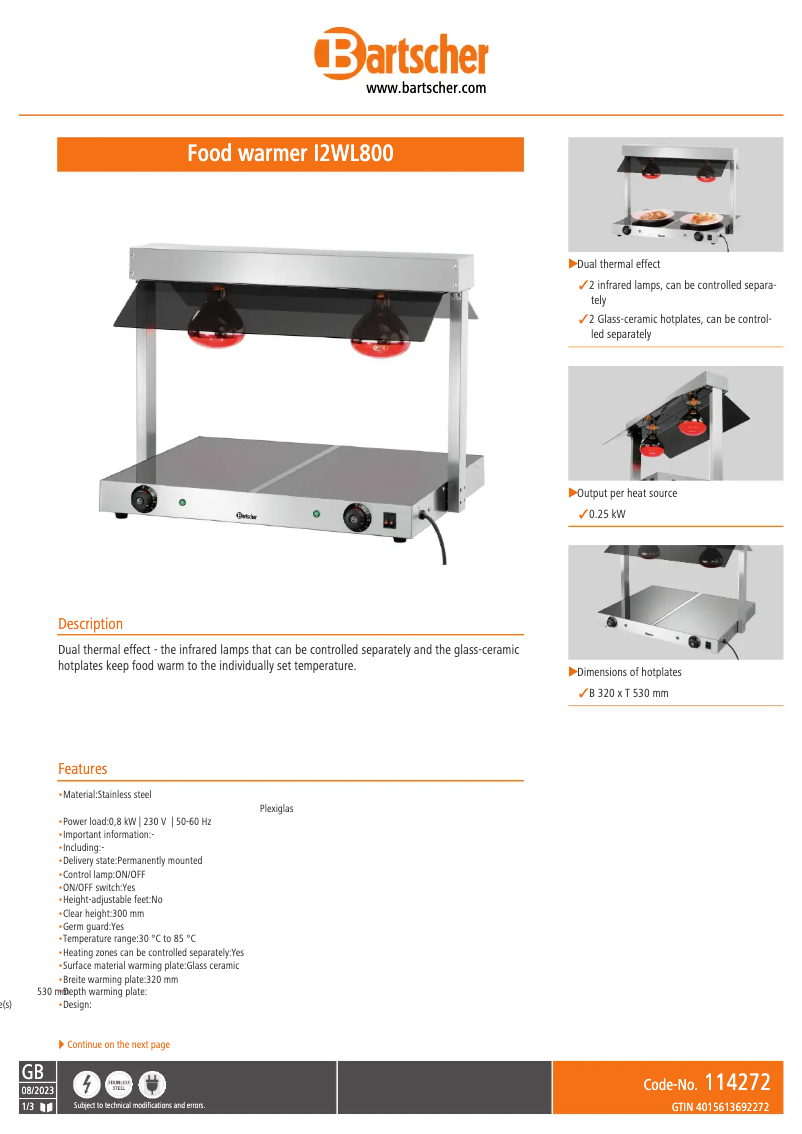 Image de la première page du manuel de l'appareil I2WL800