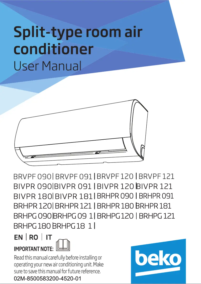 Image de la première page du manuel de l'appareil BIVPR121