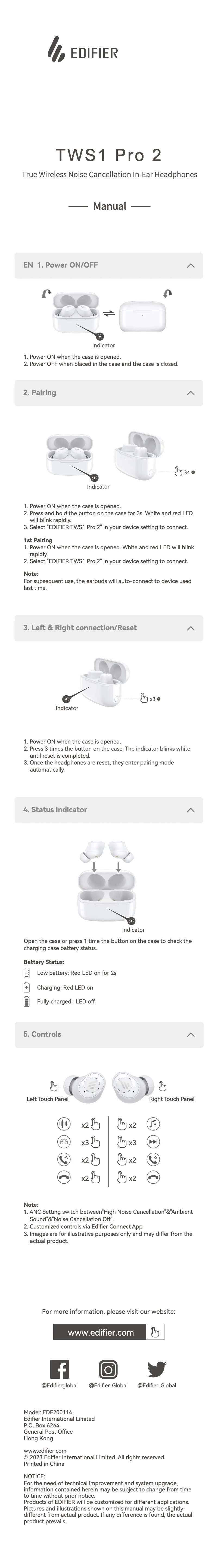 Page 1 de la notice Manuel utilisateur Edifier W320TN