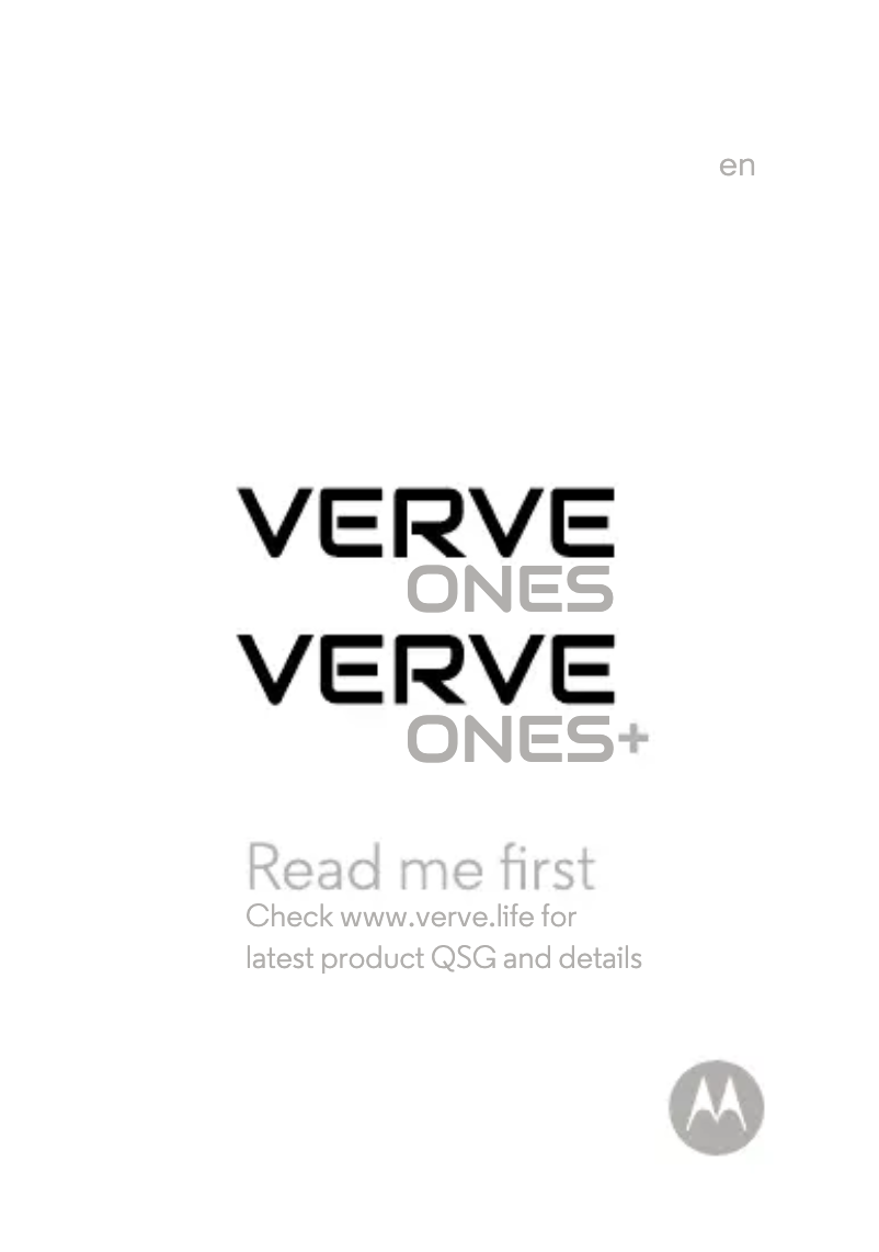 Page 1 de la notice Manuel utilisateur Motorola Verve Ones