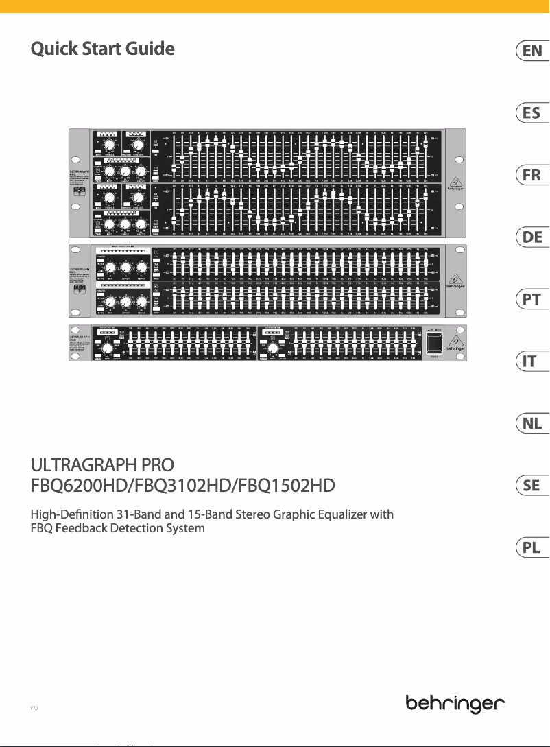 Page 1 de la notice Guide de démarrage rapide Behringer Ultragraph Pro FBQ1502HD