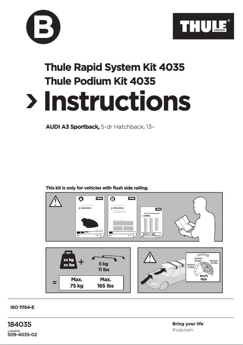 Page 1 of the manual User Manual Thule Kit 4035 Flush Railing