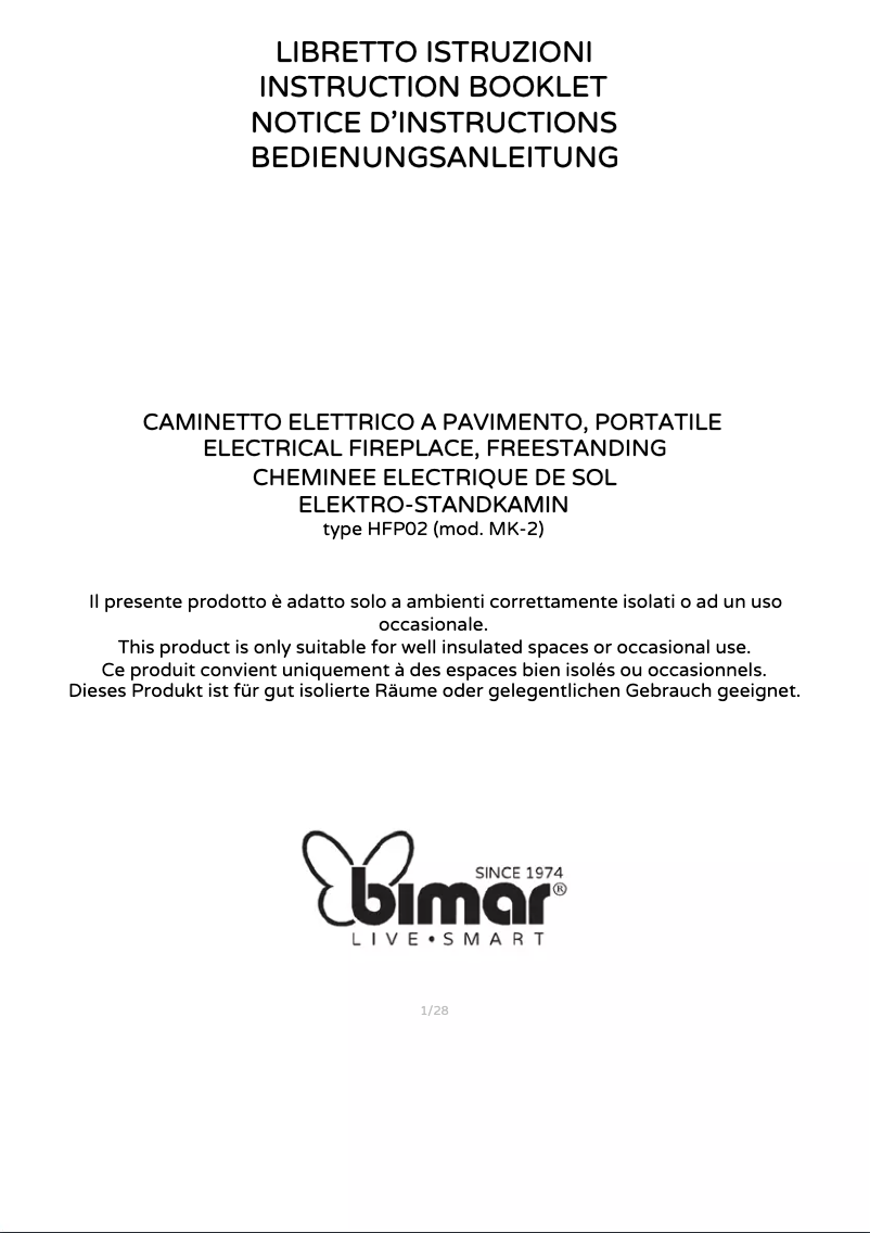 Page 1 de la notice Manuel utilisateur Bimar HFP02