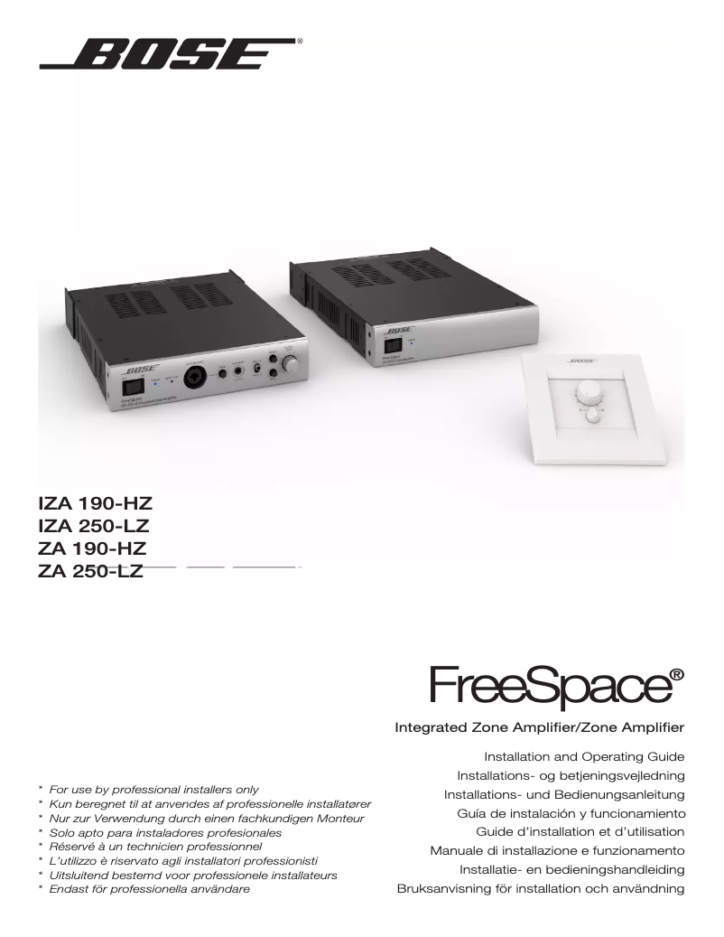 Page 1 de la notice Manuel utilisateur Bose FreeSpace IZA 250-LZ