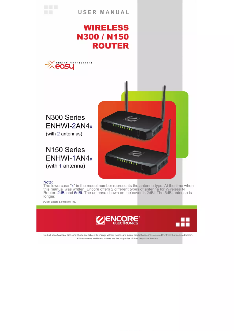 Page 1 de la notice Manuel utilisateur ENCORE ENHWI-2AN42