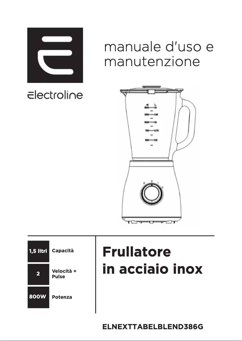 Page n°1 - Manuel utilisateur Electroline ELNEXTTABELBLEND386G