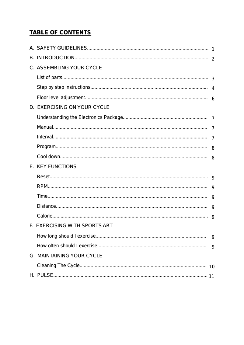 Página 1 del manual Manual de usuario SportsArt 508p