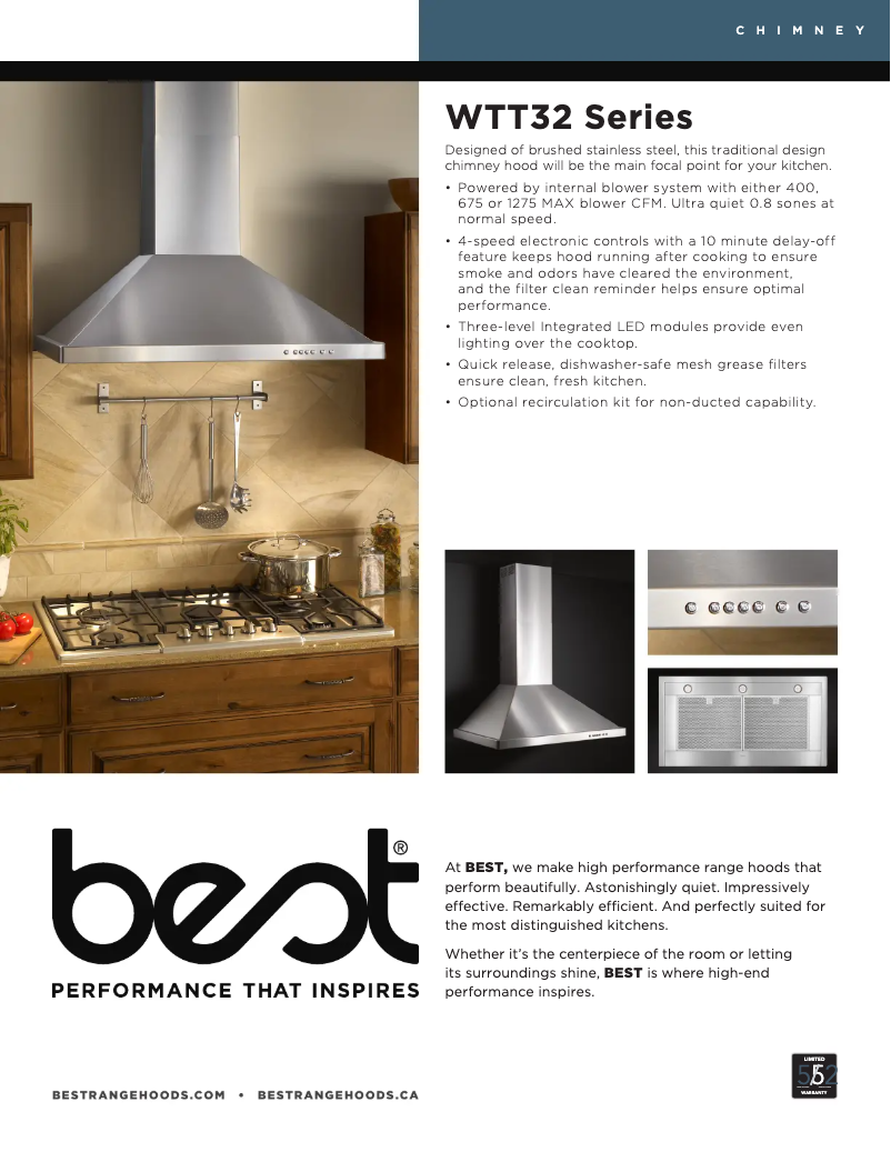 Página 1 del manual Ficha técnica Best WTT32I36SB