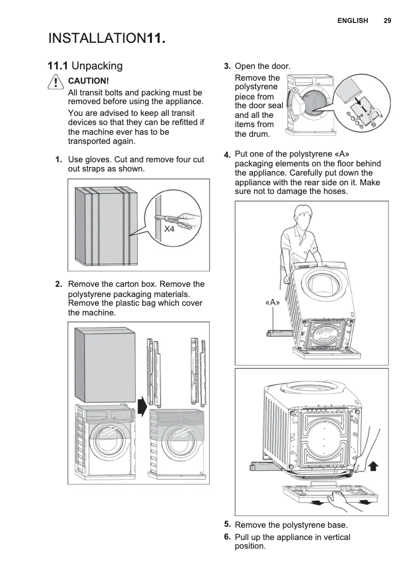 Page 1 de la notice Guide d'installation Electrolux EWF8025EQWA