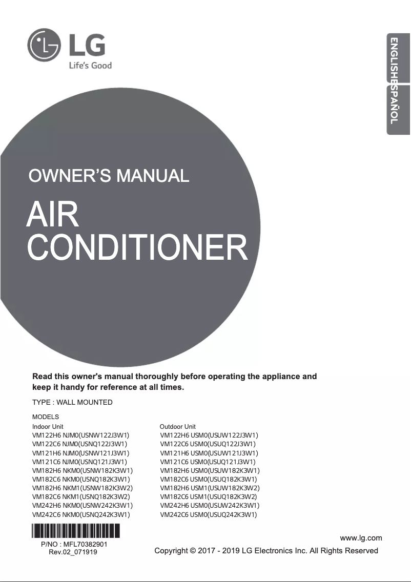 Página 1 del manual Manual de usuario LG VM242H6