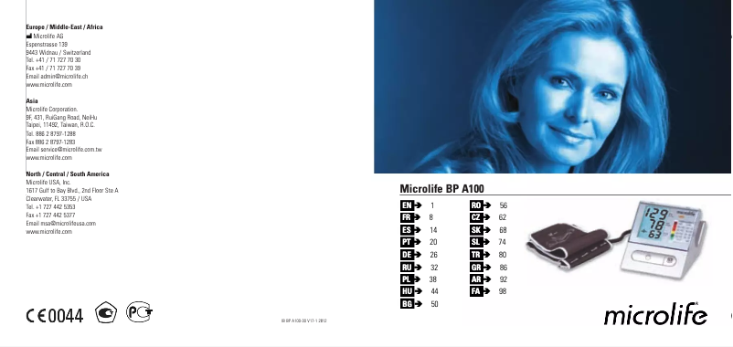 Image de la première page du manuel de l'appareil A100