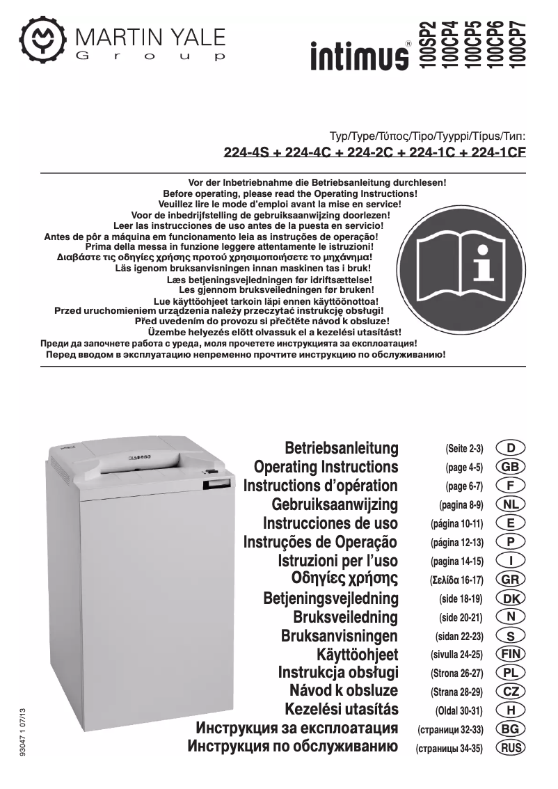 Page n°1 - Manuel utilisateur Intimus Pro 100 CP4